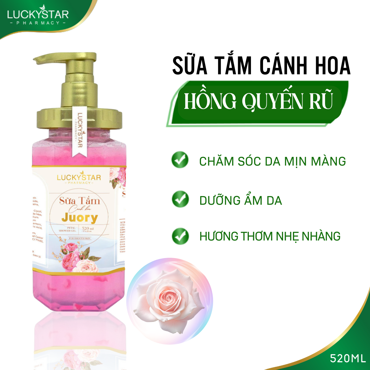 Sữa Tắm Cánh Hoa 520ml - Lucky Star