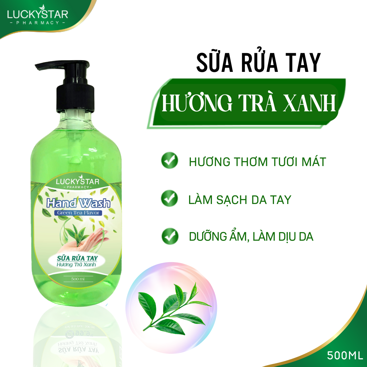Sữa Rửa Tay Trà Xanh 500ml - Lucky Star