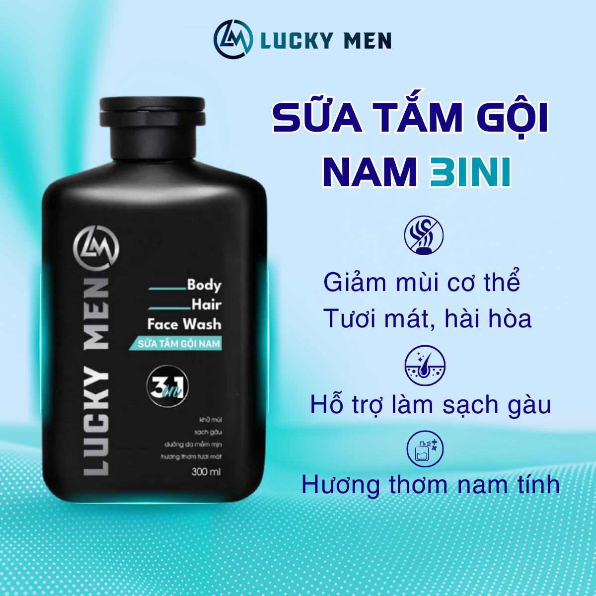 Sữa Tắm Gội Nam 3in1 300ml - LUCKY MEN